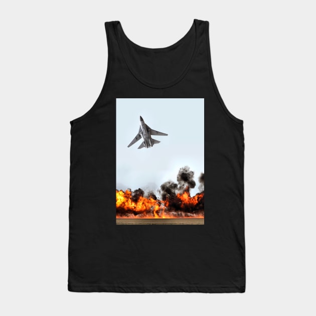 F111 with Fire, Adelaide Air Show Tank Top by Carole-Anne